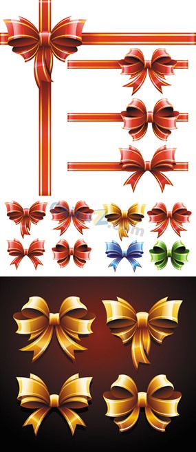 彩带蝴蝶结矢量设计素材